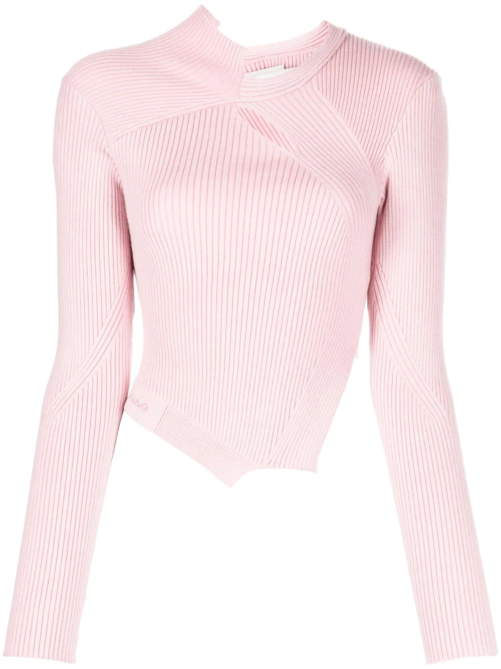 Cut-Out Detailing Ribbed-Knit Jumper