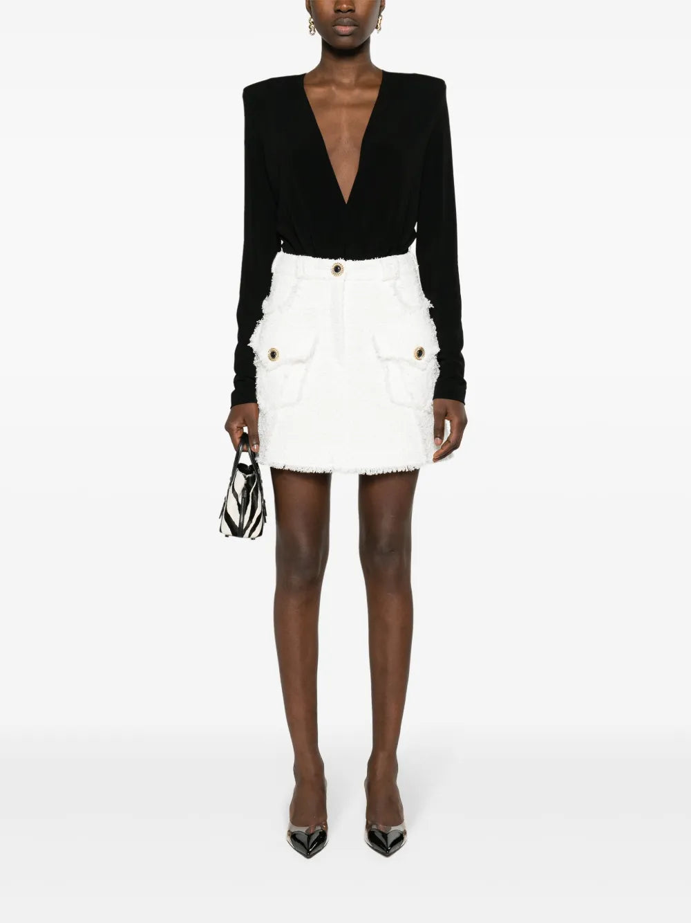 A-Line Tweed Miniskirt