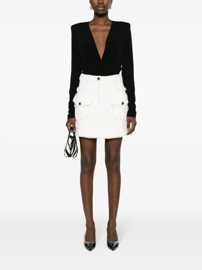 A-Line Tweed Miniskirt