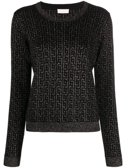 Crew-Neck Monogram-Jacquard Jumper