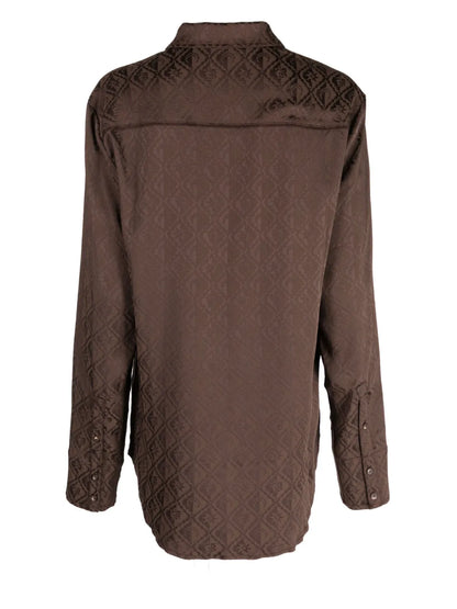 Moon Diamant-Jacquard Satin Shirt