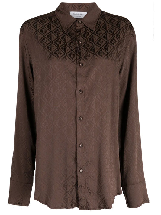 Moon Diamant-Jacquard Satin Shirt