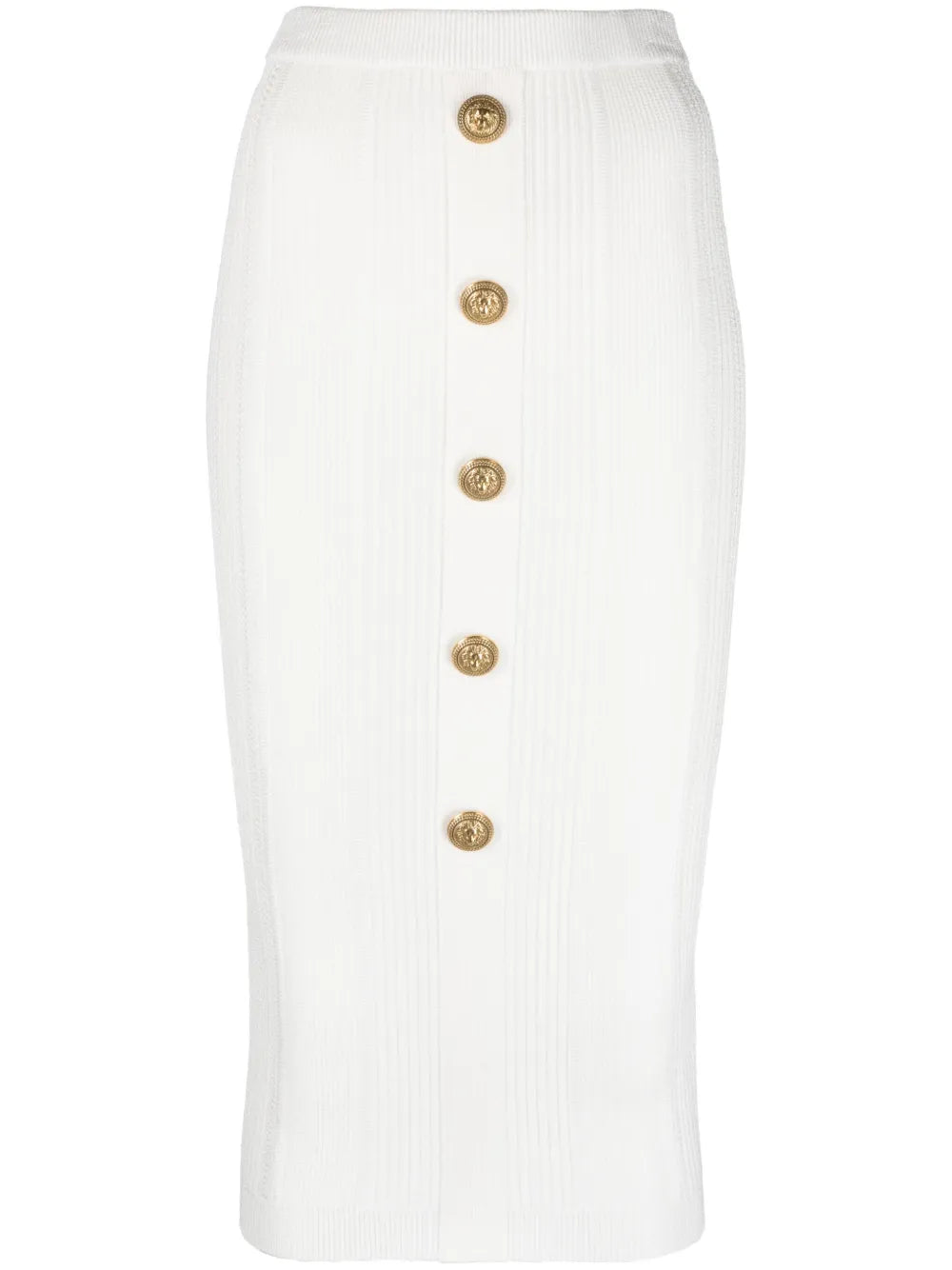 Ribbed-Knit Midi Skirt