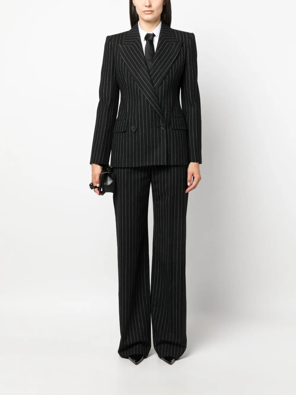 Chalk Stripe Wool Trousers