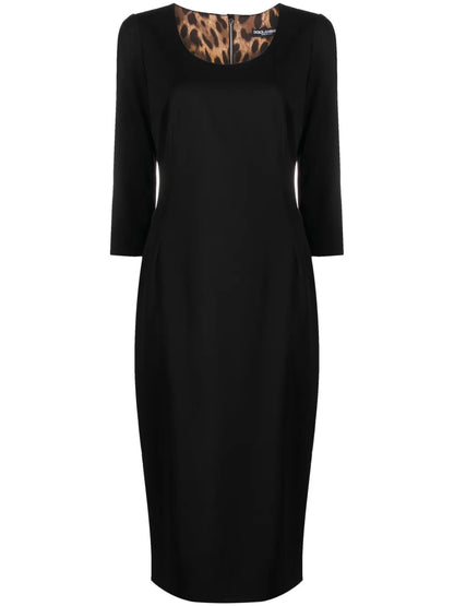 Wool-Blend Midi Dress