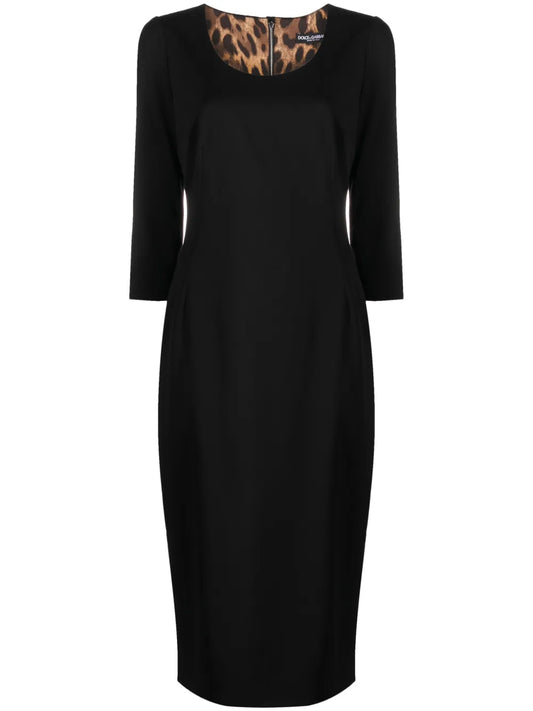 Wool-Blend Midi Dress
