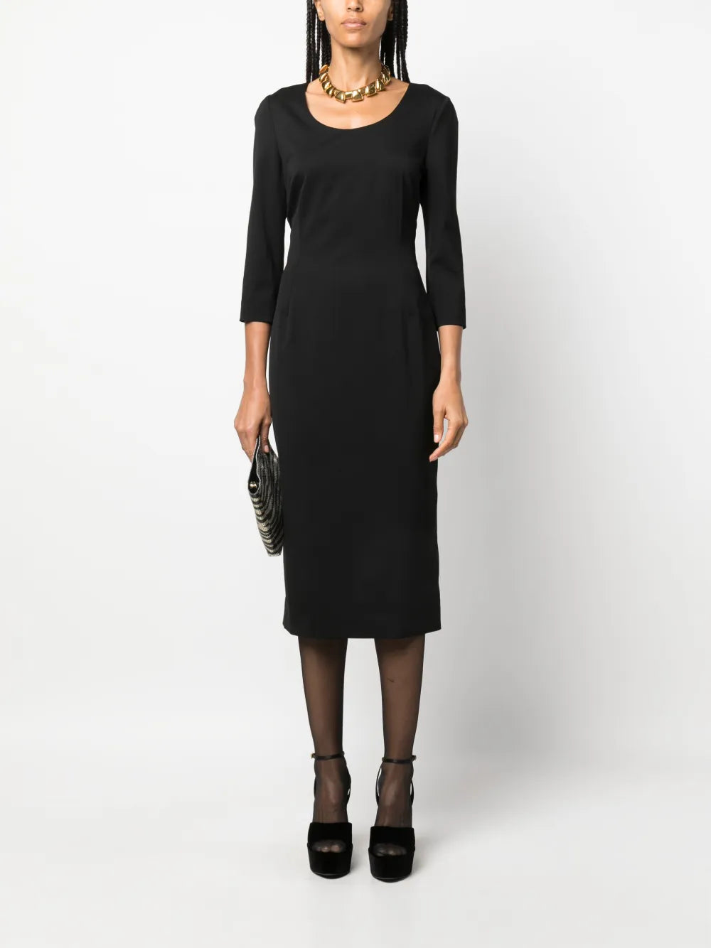 Wool-Blend Midi Dress