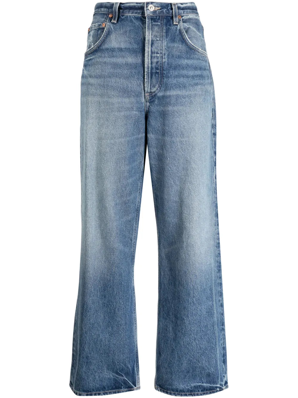 Gaucho Mid-Rise Wide-Leg Jeans