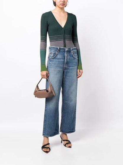 Gaucho Mid-Rise Wide-Leg Jeans