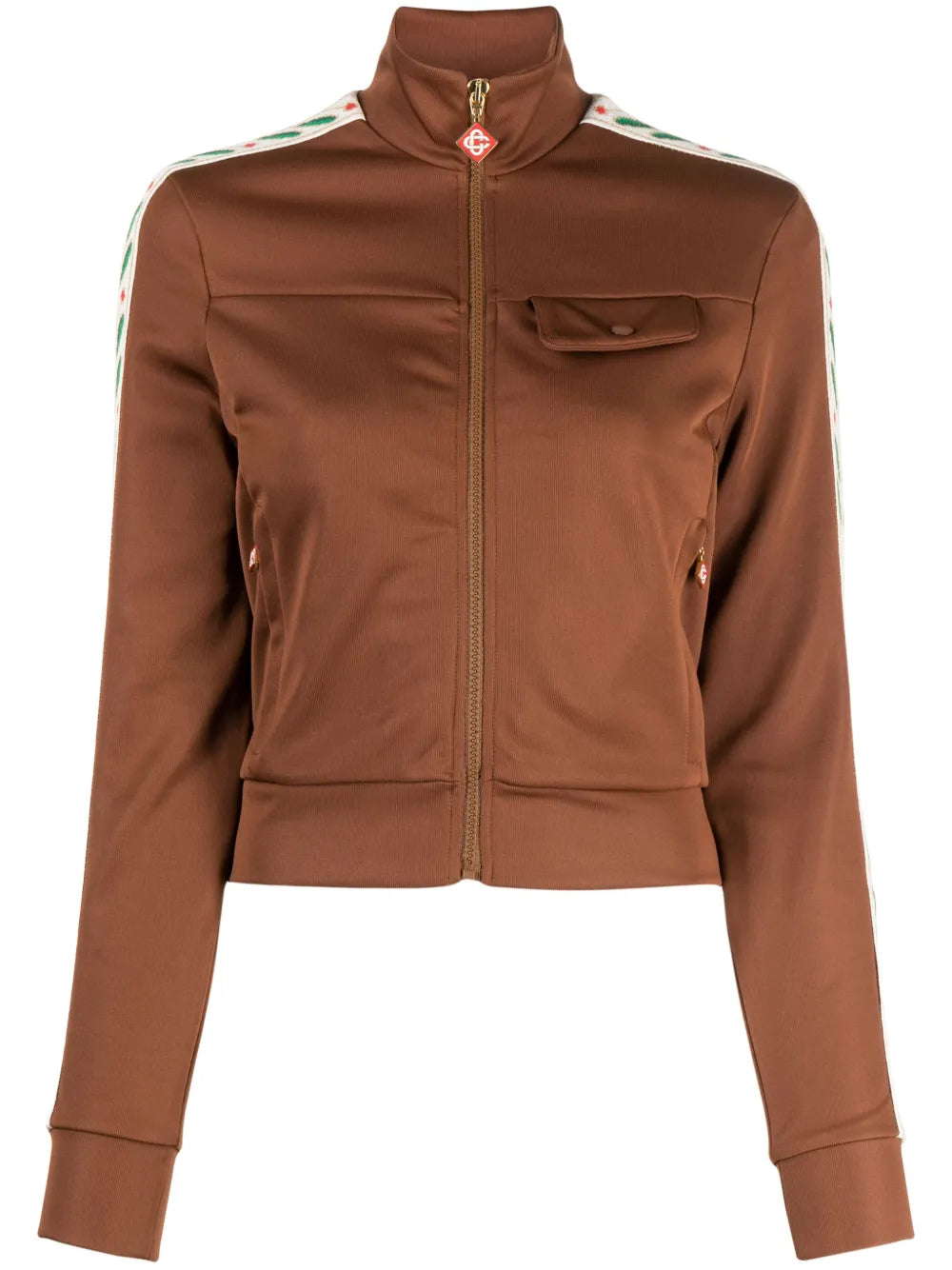 Laurel Jacquard-Stripe Cotton Bomber Jacket