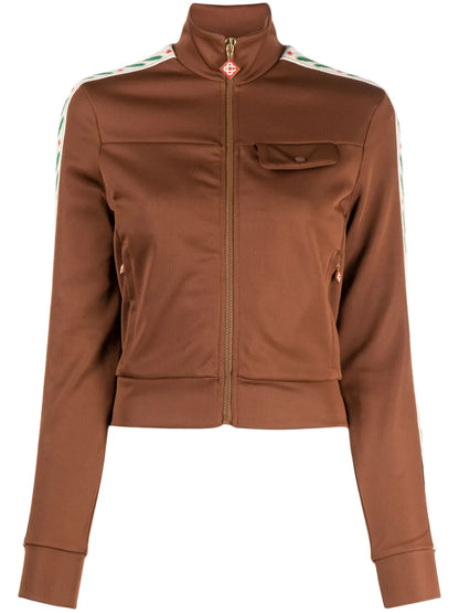 Laurel Jacquard-Stripe Cotton Bomber Jacket