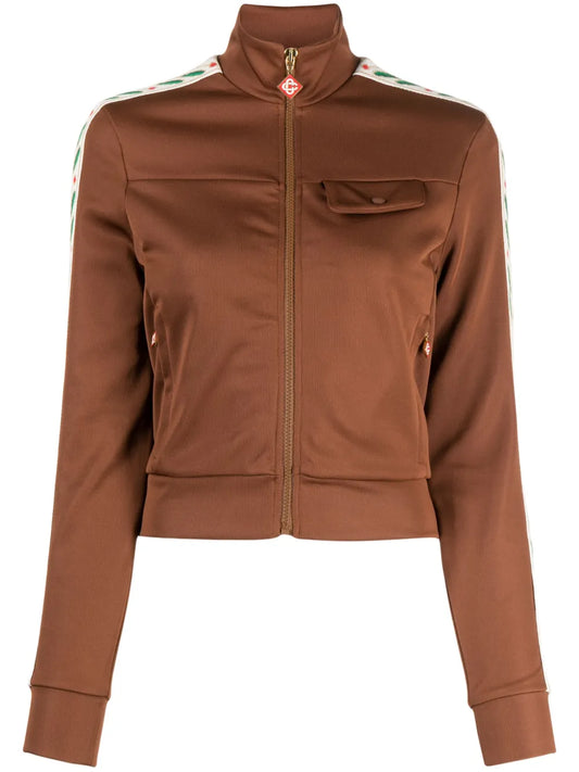 Laurel Jacquard-Stripe Cotton Bomber Jacket