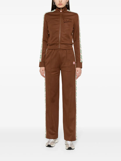 Laurel Jacquard-Stripe Cotton Bomber Jacket