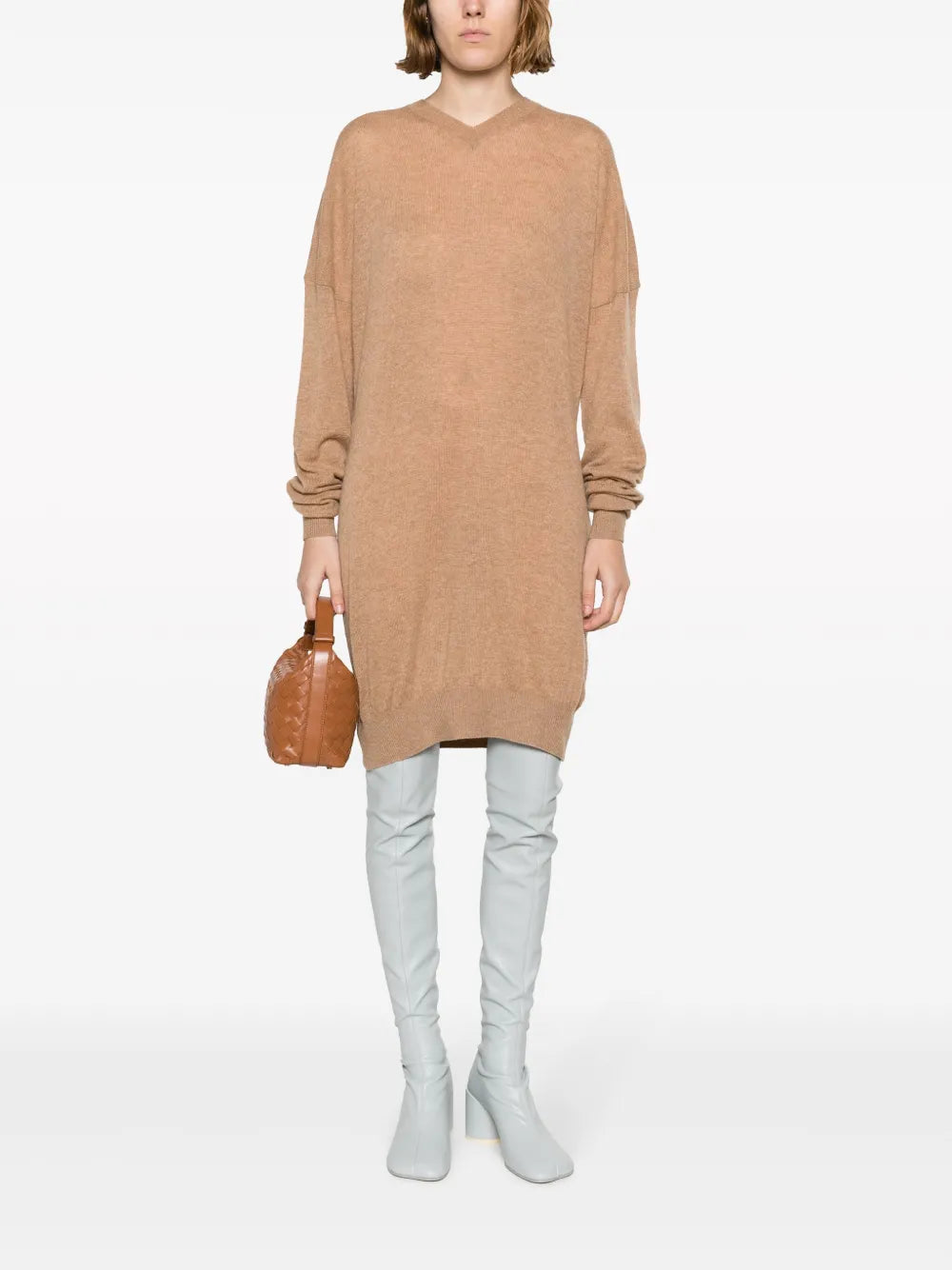 Fine-Knit V-Neck Jumper