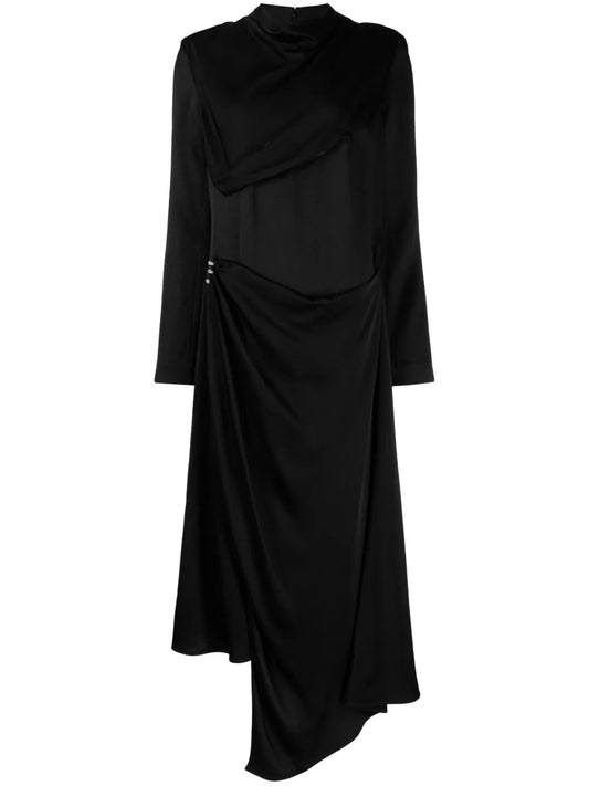 Crystal-Embellished Satin Midi Dress