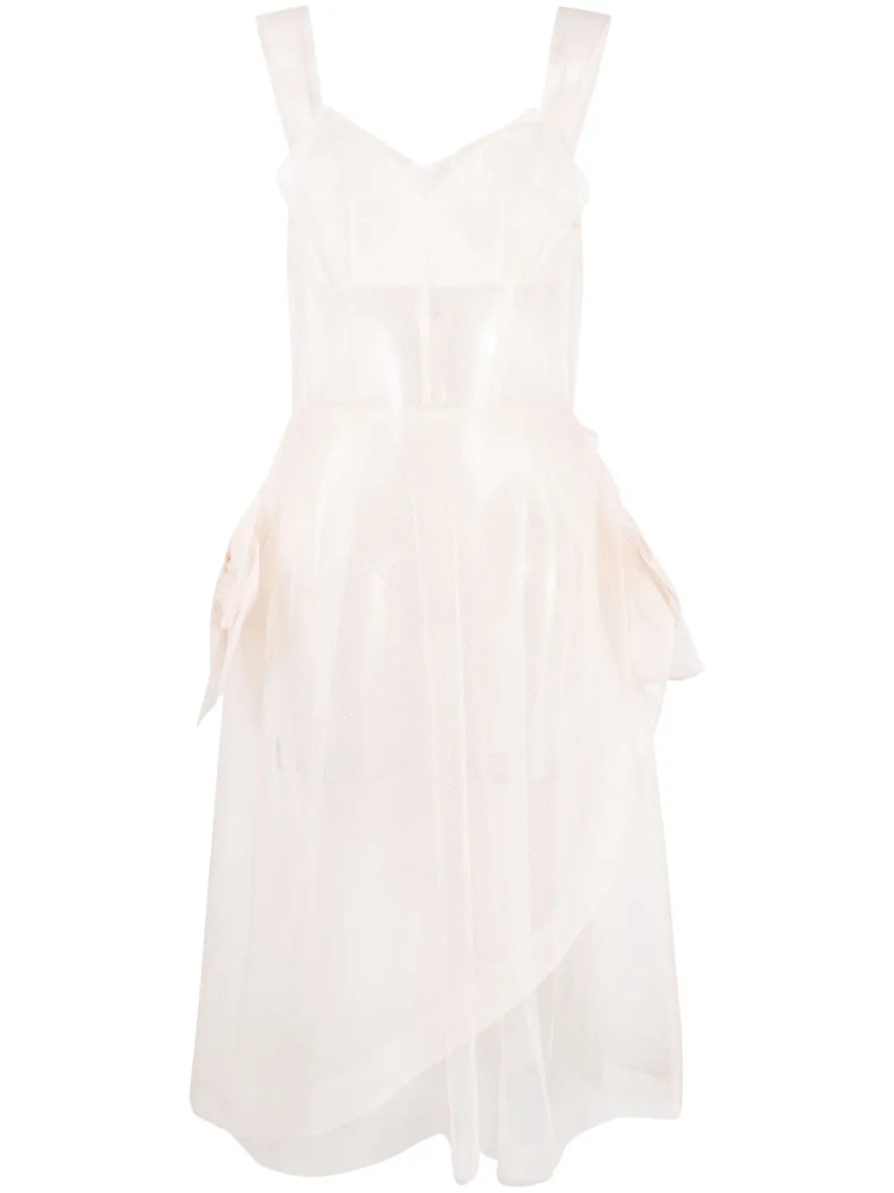 Bow-Detail Tulle Midi Dress
