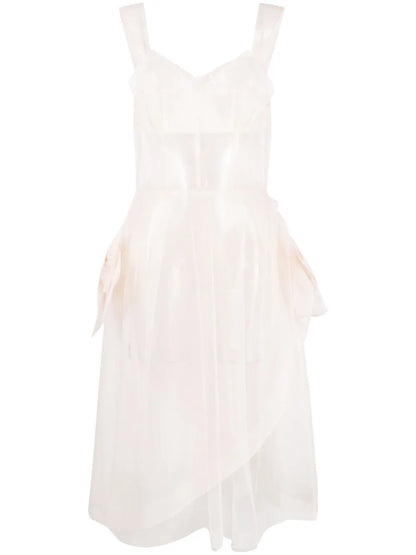 Bow-Detail Tulle Midi Dress
