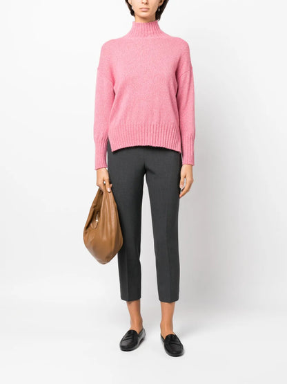 High-Neck Side-Slits Jumper