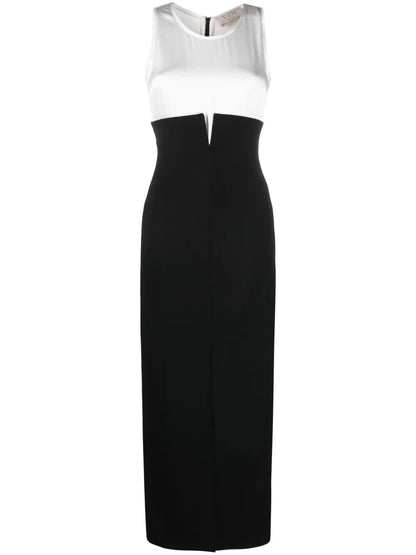 Aria Two-Tone Crepe Maxi Dress