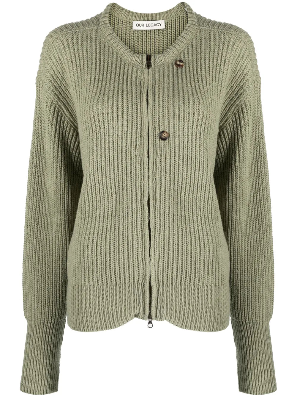 Zip-Up Virgin Wool Cardigan