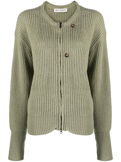 Zip-Up Virgin Wool Cardigan