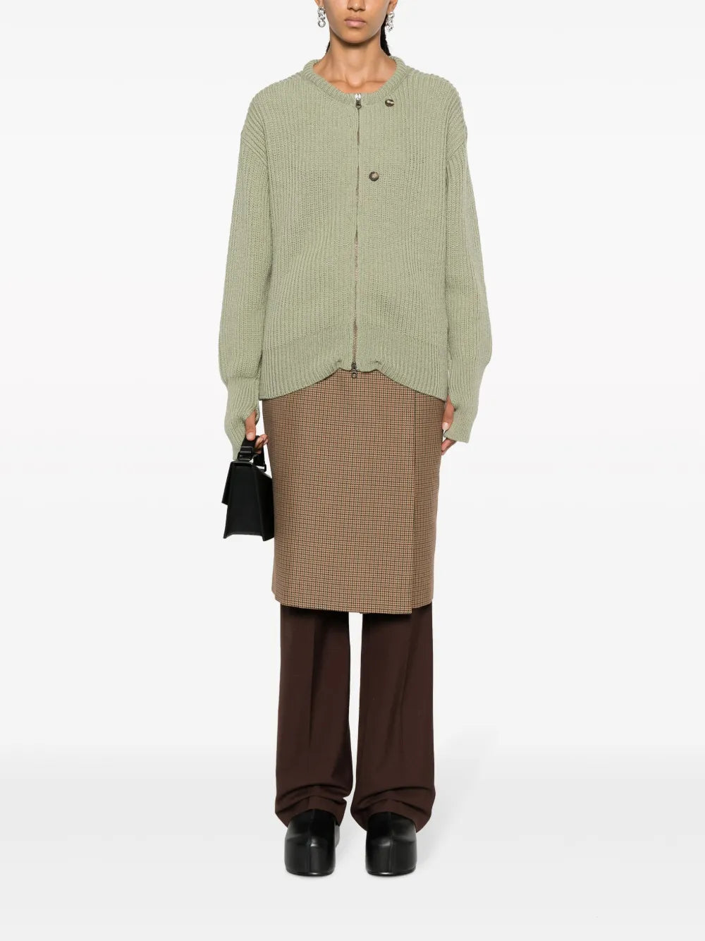 Zip-Up Virgin Wool Cardigan