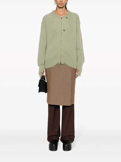 Zip-Up Virgin Wool Cardigan