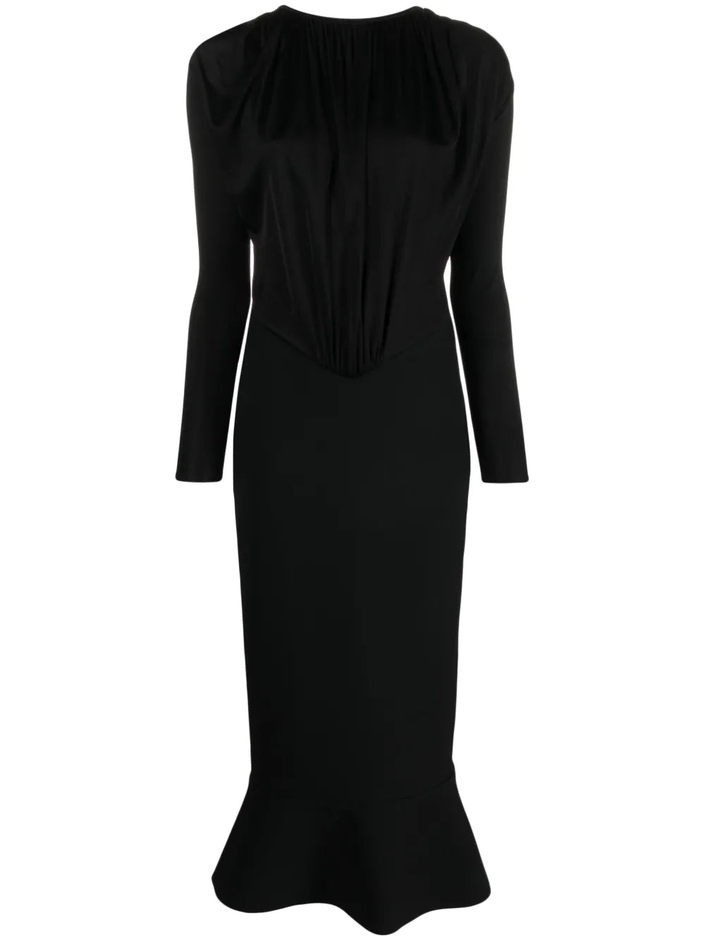 Alette Draped Fluted Maxi Dress