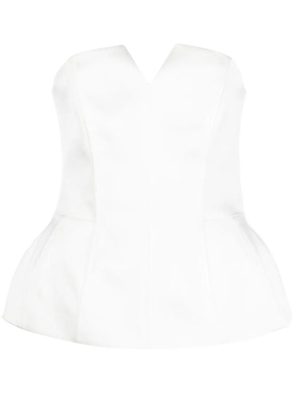 Lumi Peplum-Hem Satin Top