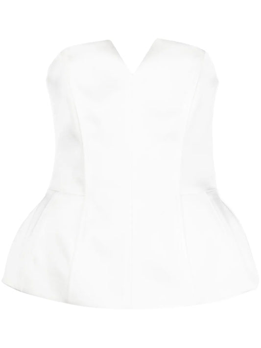 Lumi Peplum-Hem Satin Top