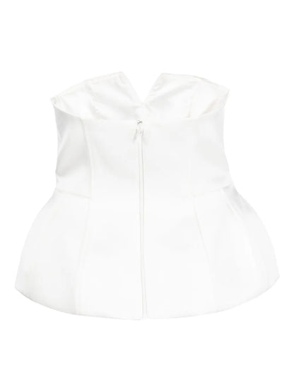 Lumi Peplum-Hem Satin Top