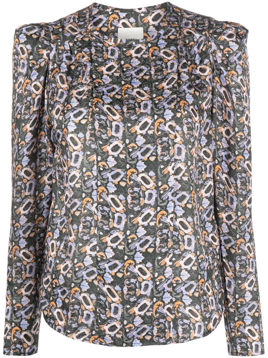Lensy Floral-Print Blouse