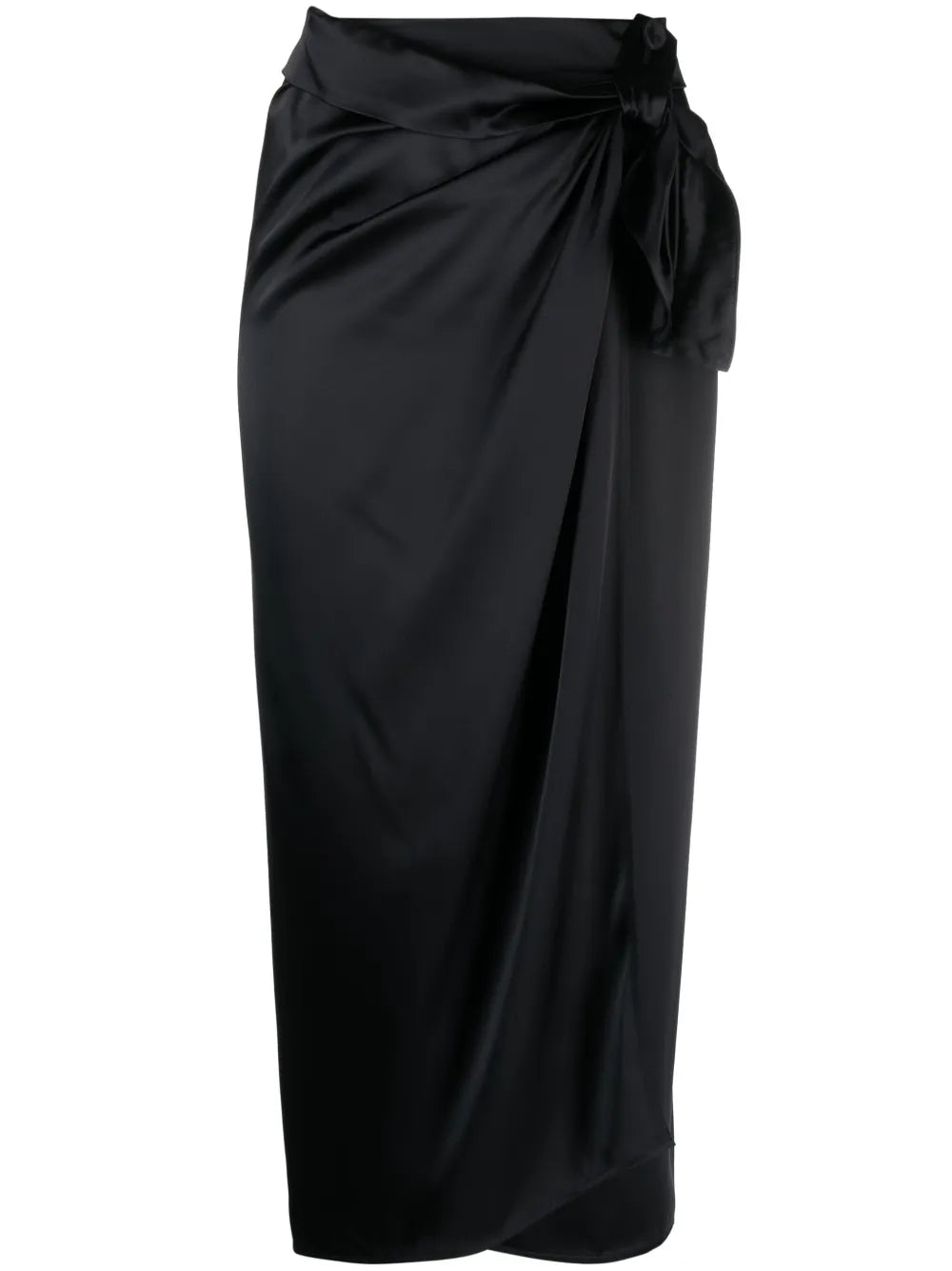 Draped Satin Wrap Skirt