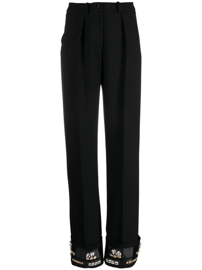 Cosmo Crystal-Embellished Straight-Leg Trousers