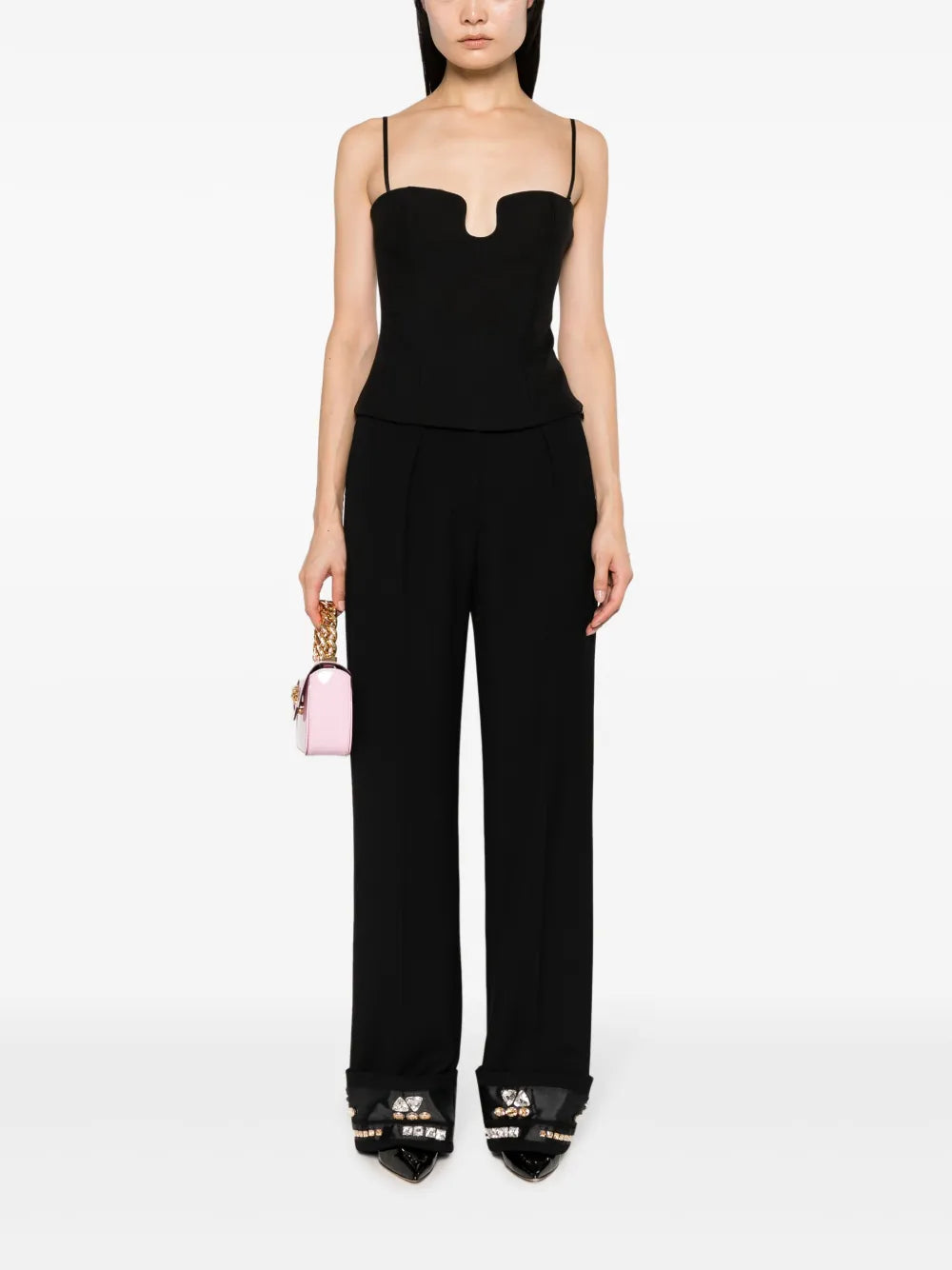 Cosmo Crystal-Embellished Straight-Leg Trousers