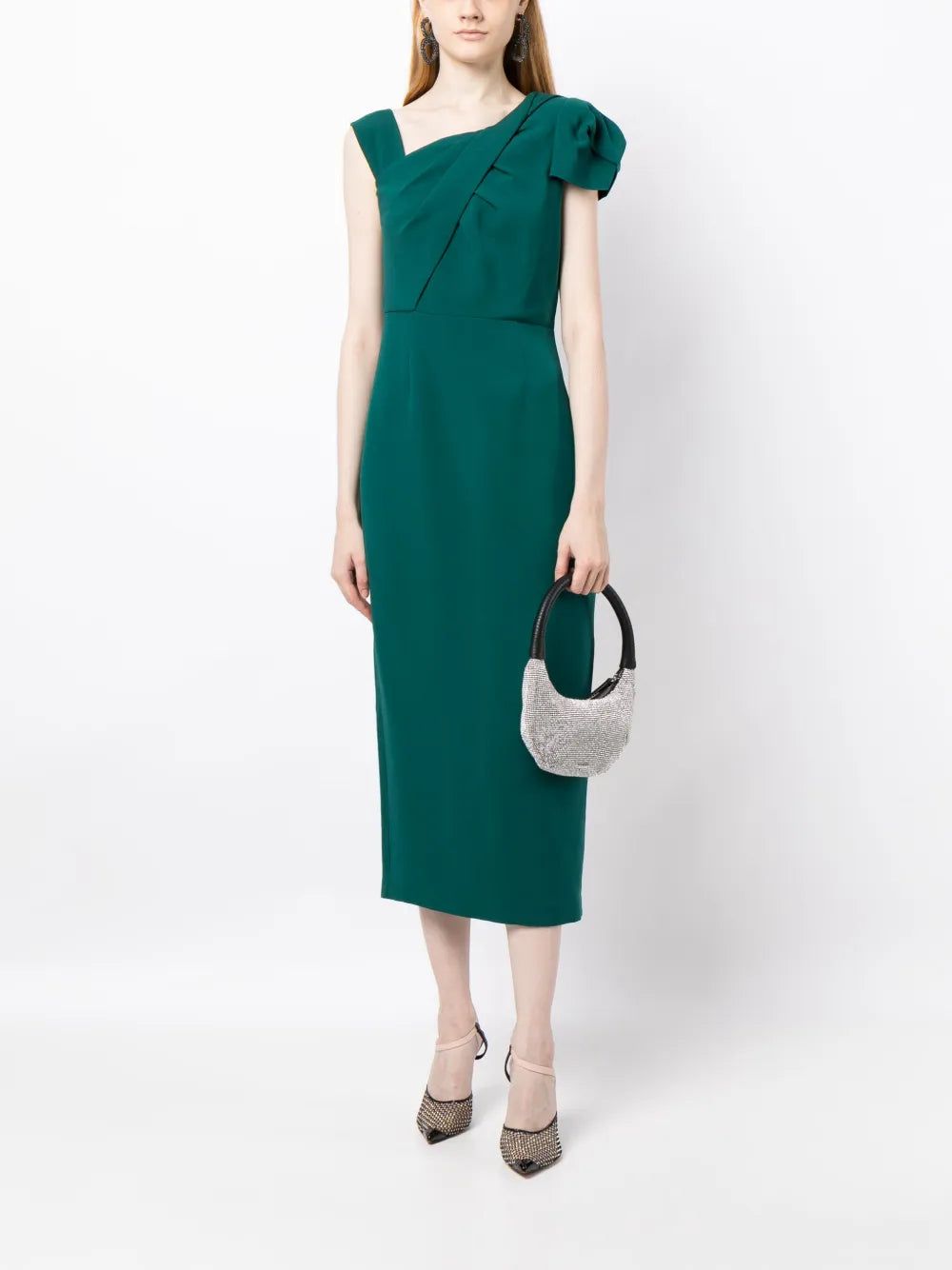 Asymmetric Sleeveless Midi Dress