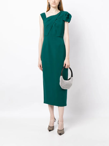 Asymmetric Sleeveless Midi Dress