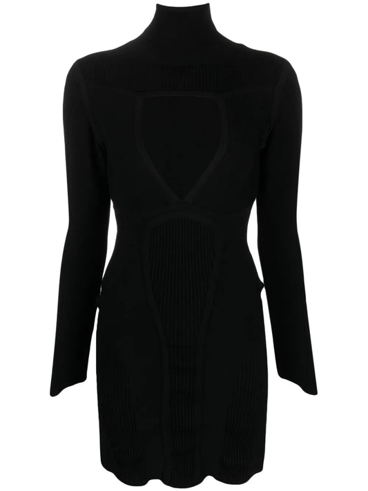 Roll-Neck Cut-Out Minidress