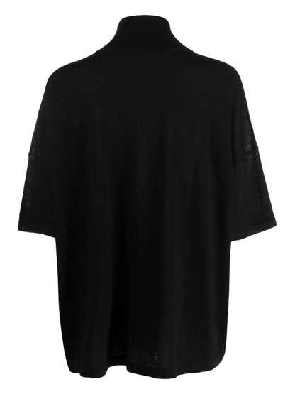 High-Neck Fine-Knit Top