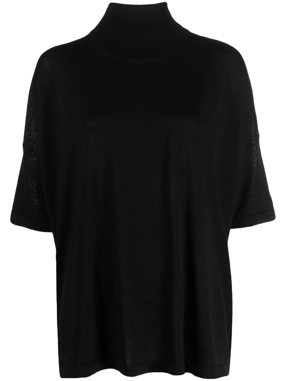 High-Neck Fine-Knit Top