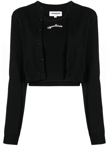Logo-Patch Knitted Cardigan (Set Of Two)