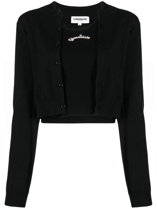 Logo-Patch Knitted Cardigan (Set Of Two)