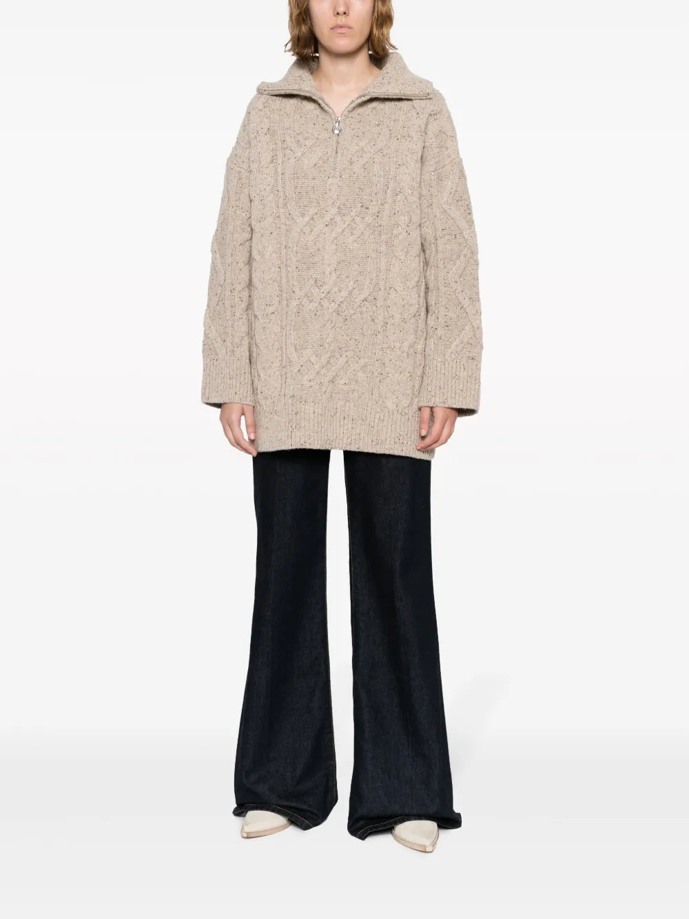 Chunky Cable-Knit Wool Blend Jumper