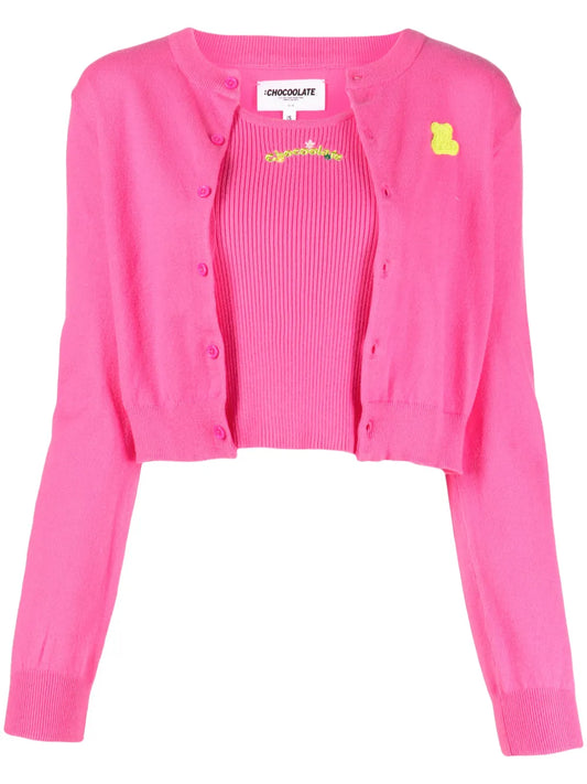 Logo-Patch Knitted Cardigan (Set Of Two)