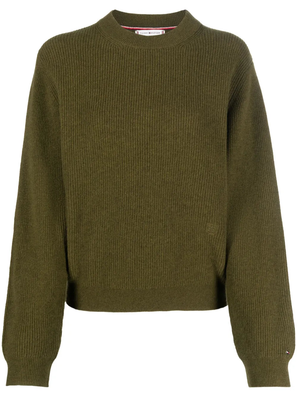 Logo-Plaque Ribbed Jumper