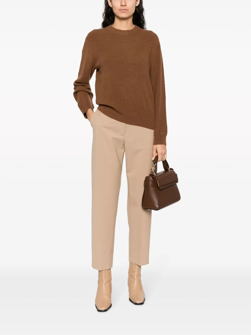 Logo-Embroidered Ribbed Jumper