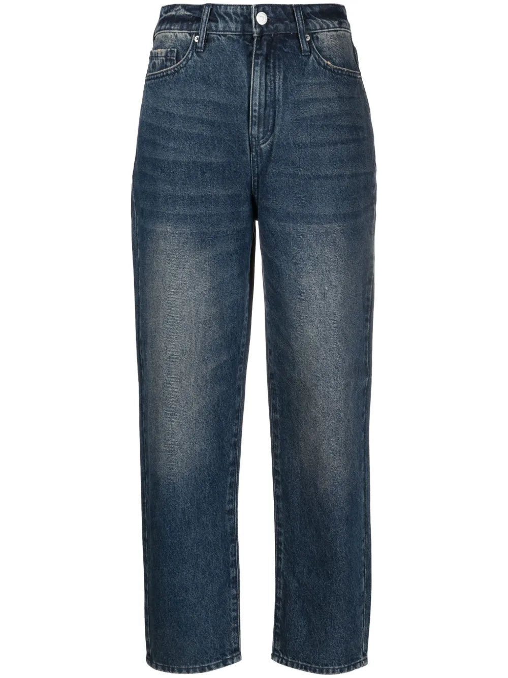 Distressed-Effect Straight-Leg Jeans