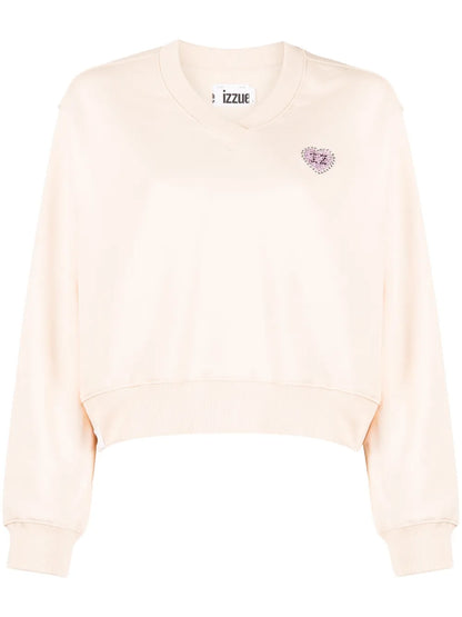 V-Neck Drop-Shoulder Sweatshirt