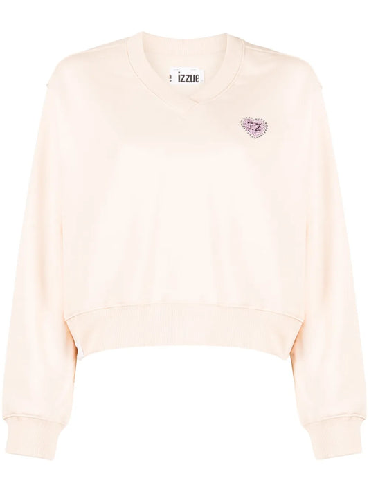 V-Neck Drop-Shoulder Sweatshirt