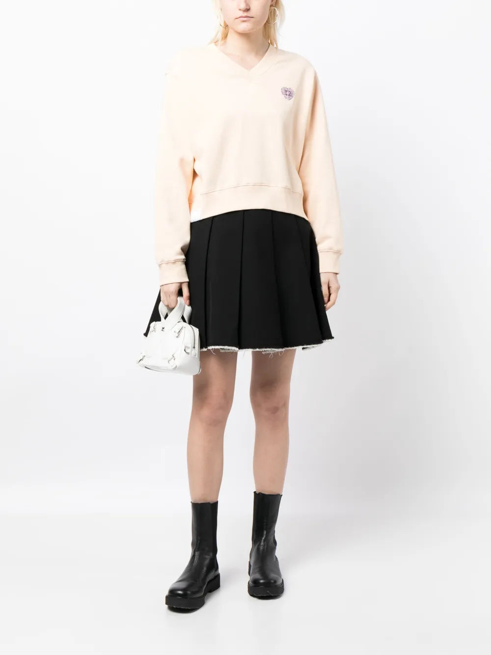 V-Neck Drop-Shoulder Sweatshirt